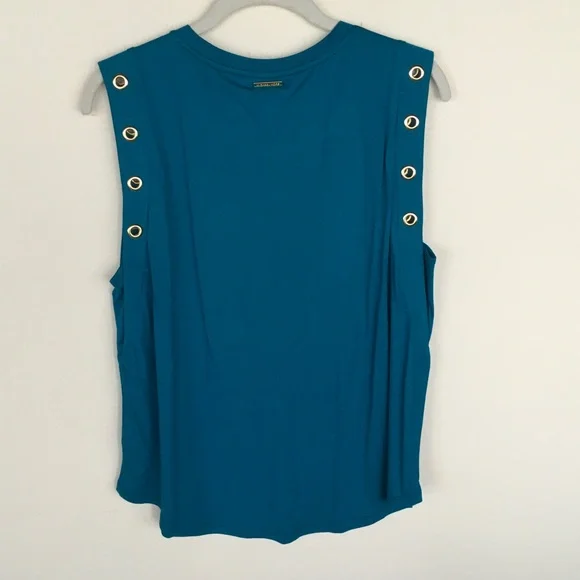 MICHAEL Michael Kors Teal Tank Top with Gold Accents - Picture 5 of 6